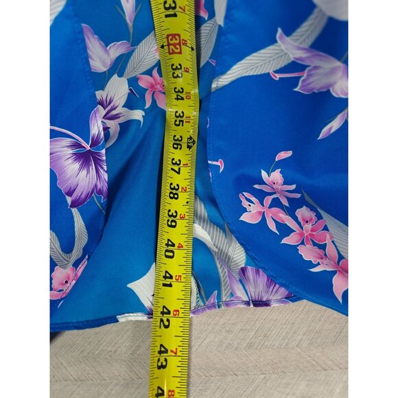 Vintage Andrade Swim Cover Up Dress Tie Front Floral Hawaiian USA Resort Wear - Picture 7 of 7